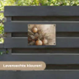 Kerst - Kerstballen - Beige - Goud tuinposter los doek klein -sfeer3