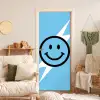 Smiley - Blauw - Bliksem deurposter klein -sfeer2