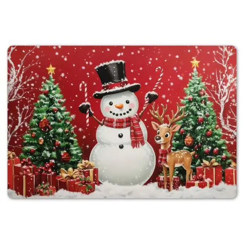 Feestvreugde - Winterbos - Kleurrijk Placemat vinyl groot -zzsfeer1_Kitchenyeah-website