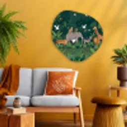Tropisch - Jungle -  Groen Wandcirkel Organisch Aluminium middel -sfeer4
