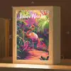 Flamingo - Tropisch - Dier - Bladeren Light Box met kabel (Kinderlampje) klein -zzz_3d_website