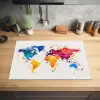 Wereldkaart - Graffiti - Kleurrijk Inductie beschermer vinyl 3mm klein -sfeer5