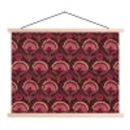 Antiek - Bloemen - Kleurrijk textielposter latten blank klein 122 -3d