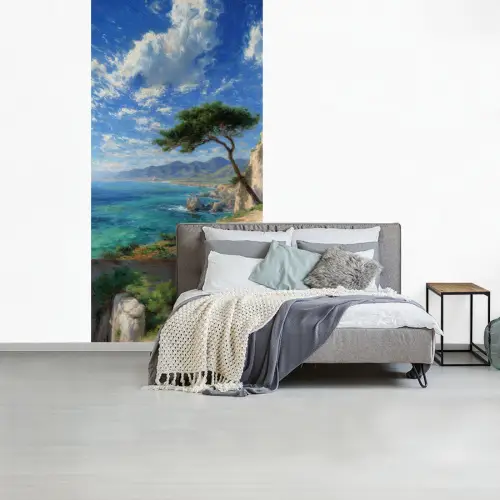 Rotsen - Kustlijn - Boom - Bergen fotobehang vinyl groot -slaapkamer
