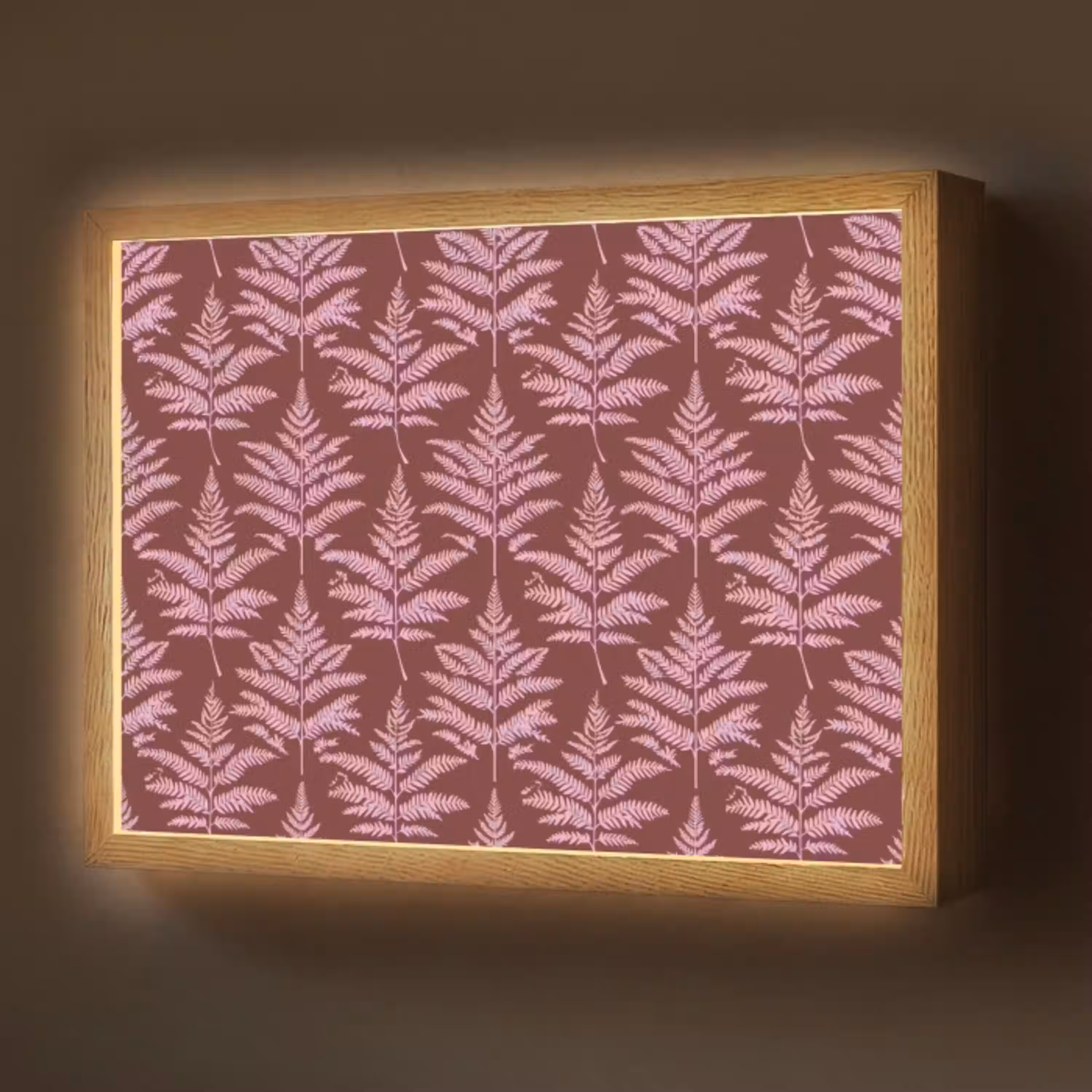Blad - Patroon - Paars Light Box met batterij (Wandlamp) middel 907 -z3d_website