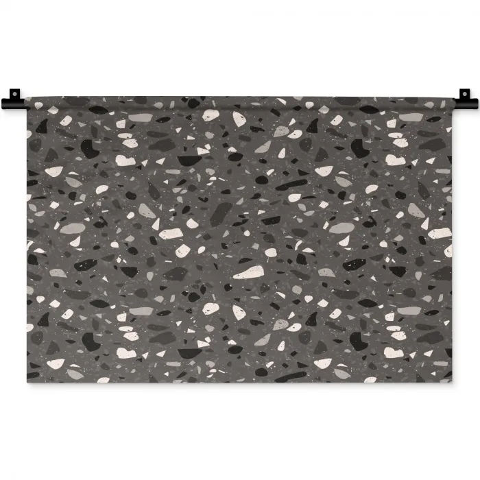 Terrazzo -  Patroon - Grijs Wandkleed katoen klein 269 -zz3d