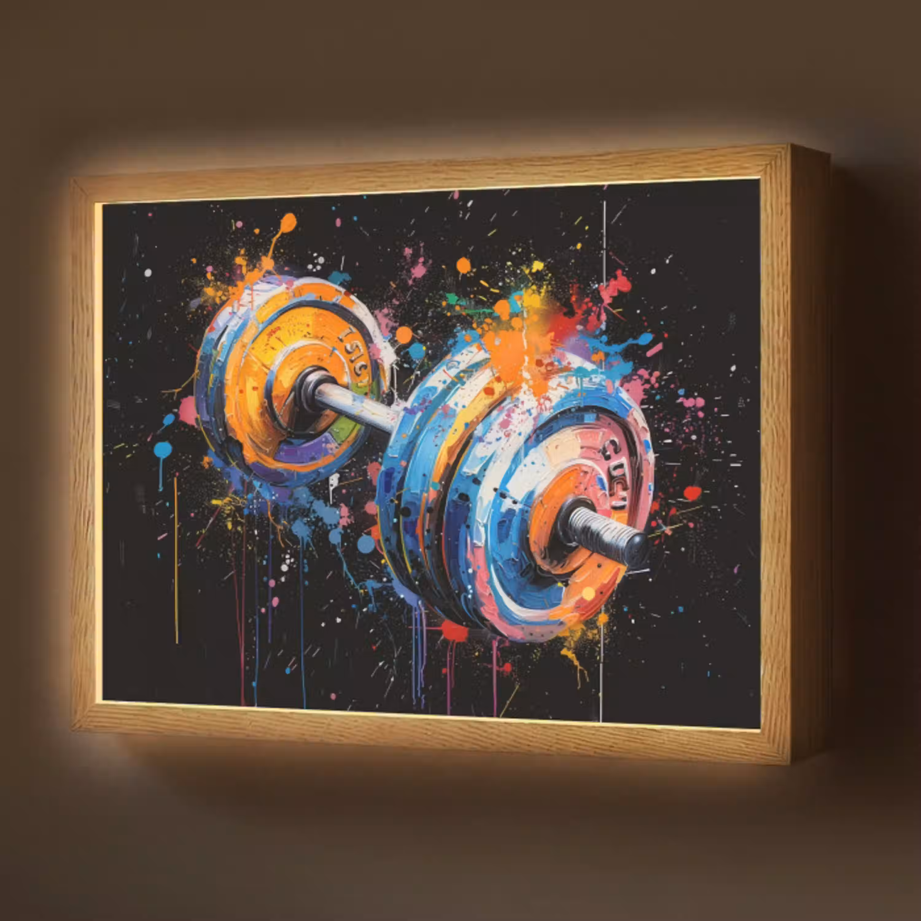 Graffiti - Sport - Fitness - Dumbbell - Gym Light Box met batterij (Wandlamp) middel -z3d_website