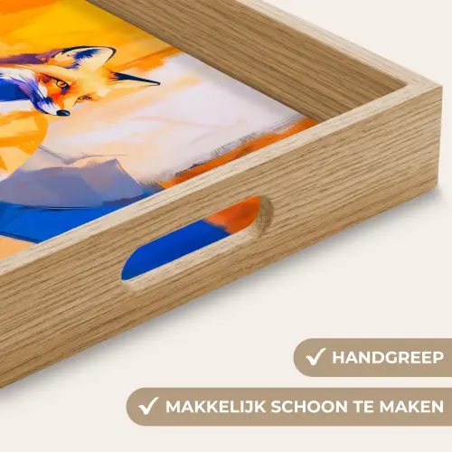Vos - Oranje - Vormen - Abstract Dienblad Rechthoek middel -USP_HandgreepNL