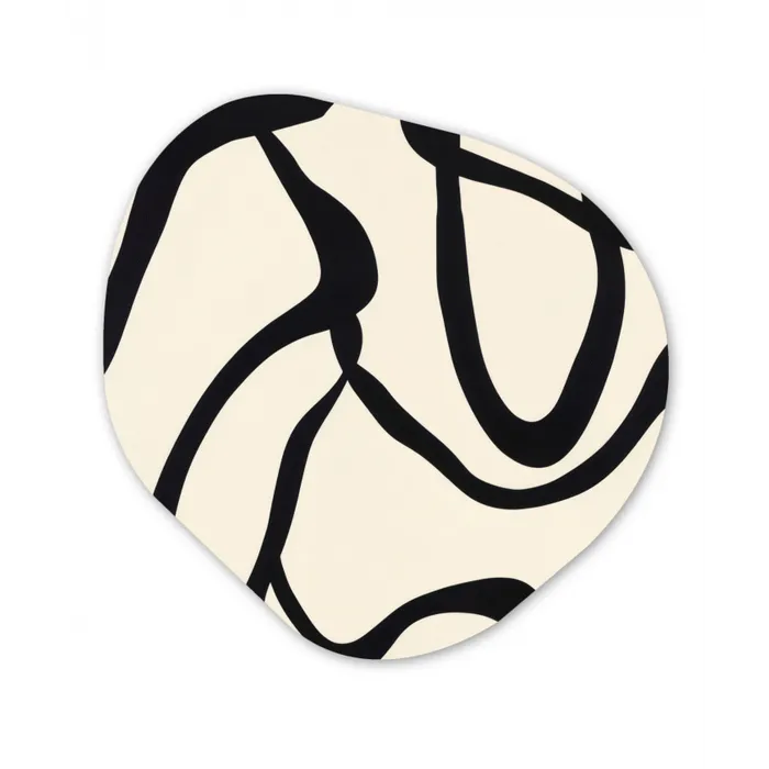 Abstract - Lijnen - Modern - Beige Wandcirkel Organisch Aluminium middel -3d