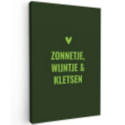 Donkergroen - Quote - Zon - Zomer Tuinposter op houten frame 2 cm dik klein -3d
