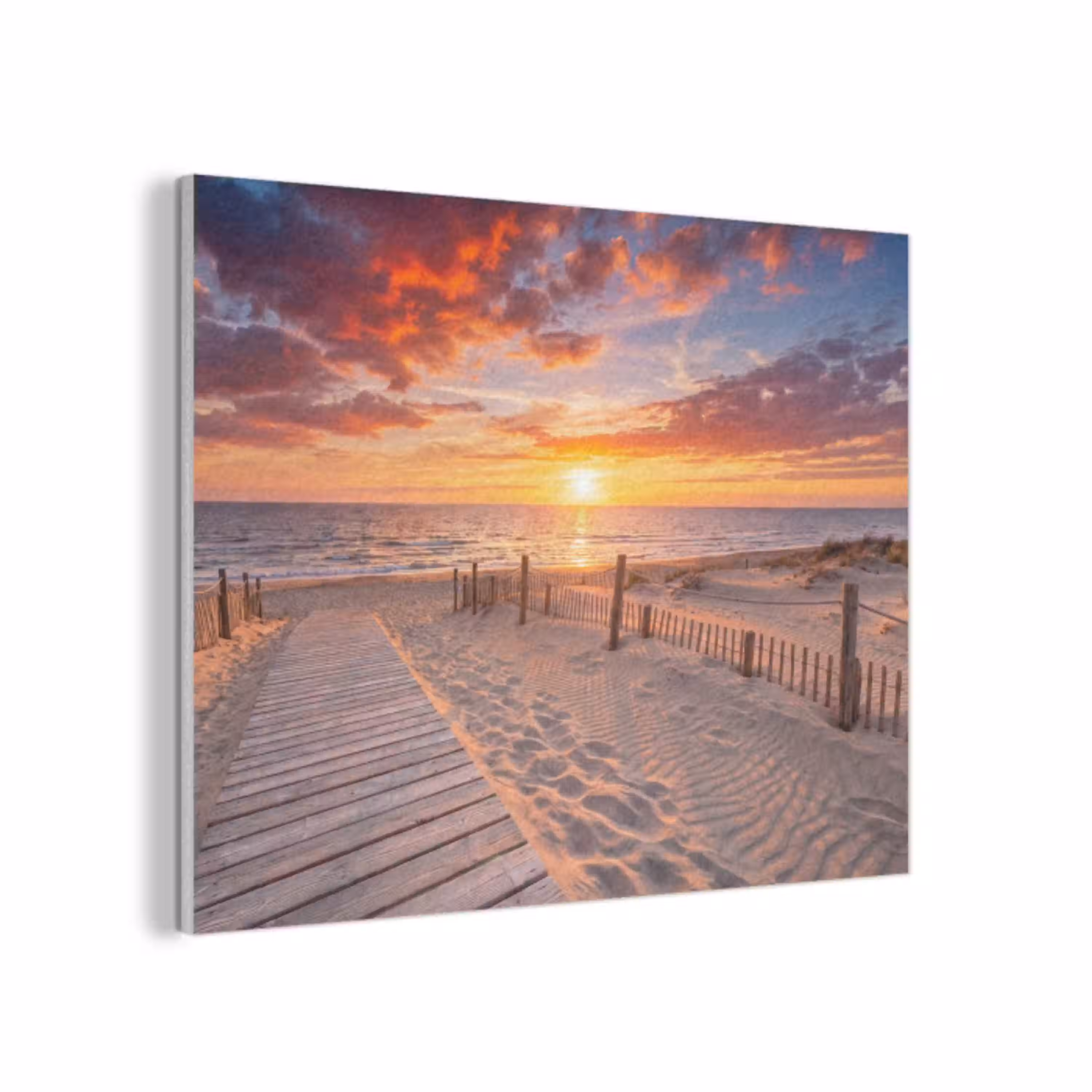 Strand - Zonsondergang - Zee - Natuur - Oranje PET vilt klein -3d
