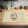 Bloemen - Illustratie - Geruit - Groen Inductie beschermer vinyl 3mm klein -sfeer5