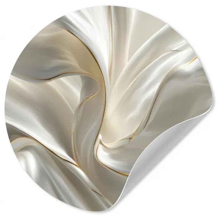 Stof - Plooien - Goud Wandcirkel behangsticker klein -3d