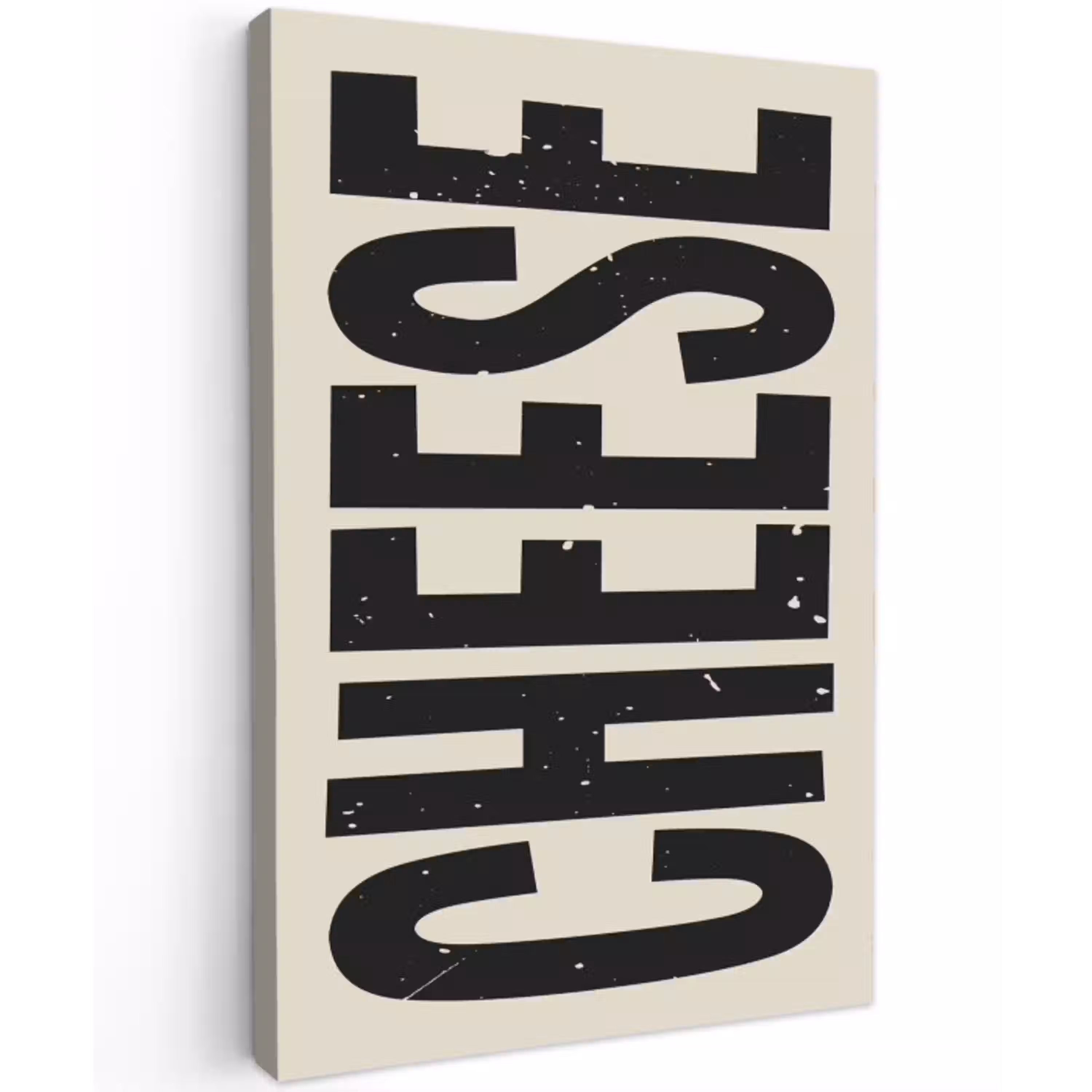 Kaas - Decoratie - Beige - Cheese Tuinposter op houten frame 2 cm dik klein -3d