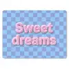 Sweet dreams - Vierkanten - Roze - Blauw muismat rubber klein -3d