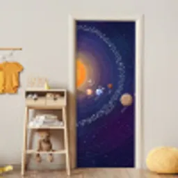 Planetenstelsel - Ruimte - Illustratie deurposter klein -sfeer4