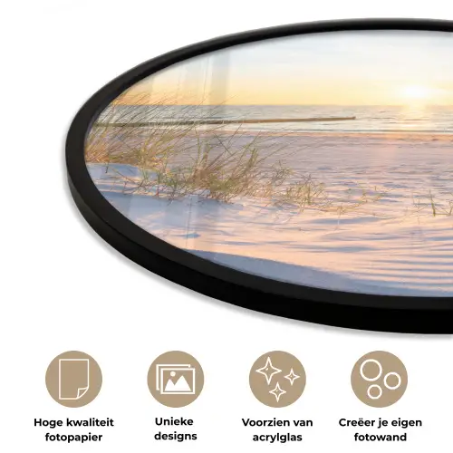 Strand - Zon - Duin - Gras - Zand - Horizon Fotolijst rond zonder passe partout klein -closeup_NL