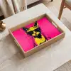 Kat - Art - Zonnebril - Roze Dienblad Rechthoek middel -sfeer1