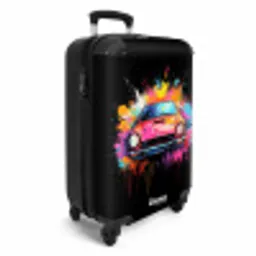 Roze auto met kleurrijke verf NBS - Handbagage koffer - Unisex middel -productfoto_3d
