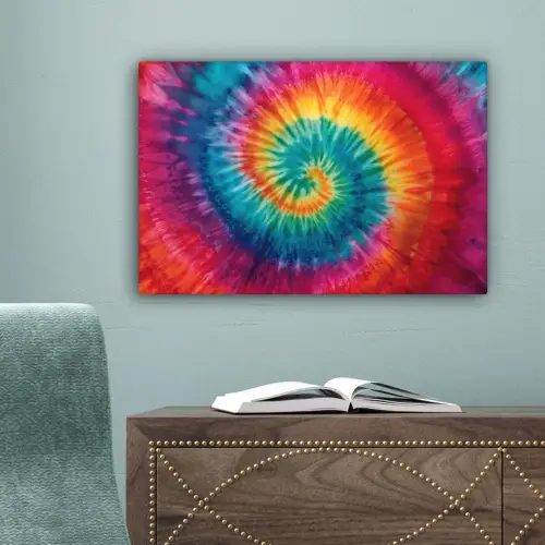 Regenboogkleuren - Tie dye - canvas 2cm klein -sfeer4