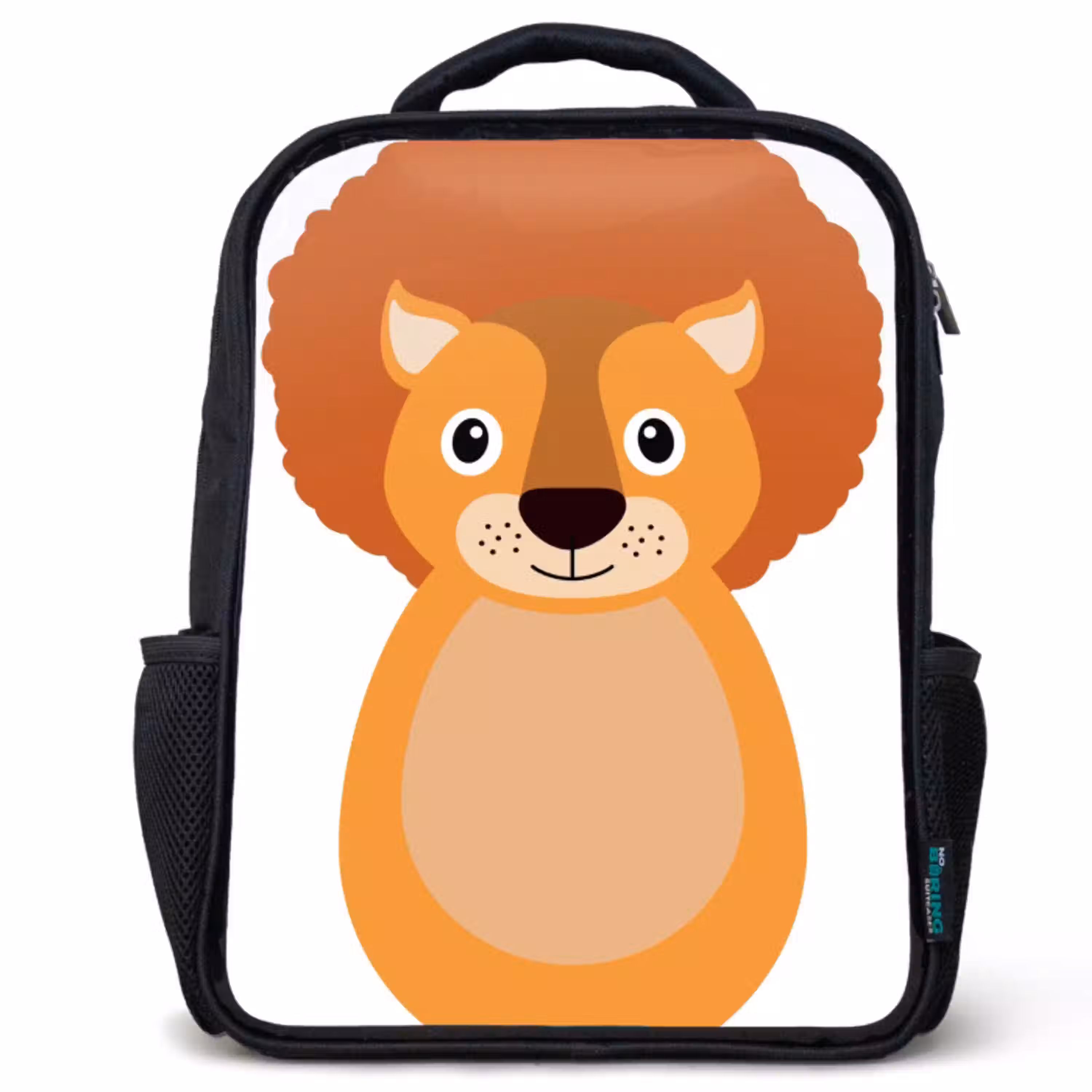 Dierenportret - Leeuw - kinderen Rugzak - Zwart middel -3d