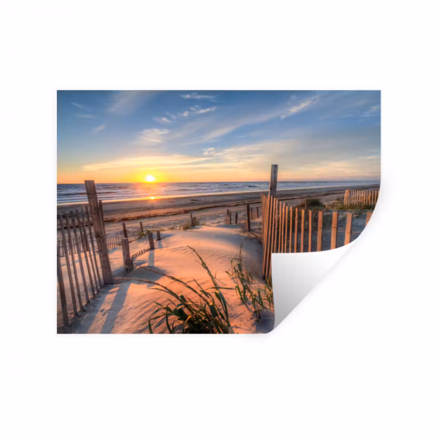 Wandtattoo – Strand - Meer - Düne - Sonnenuntergang - Landschaft