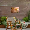 Wereldkaart - Pizza - Houten ondergrond Tuinposter op houten frame 2 cm dik klein -sfeer3