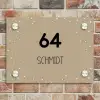 Beige met stippen - Modern Naambord Rechthoek middel -sfeer3
