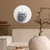 Basketbal - Wit - Schaduw - Lijnen Wandcirkel kunststof plaat 5mm dik klein -sfeer1