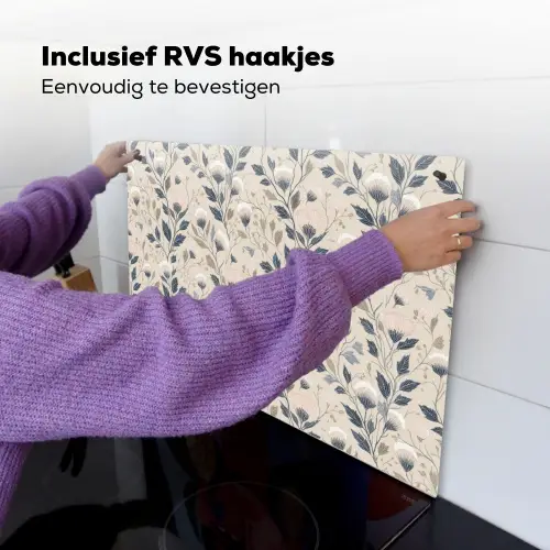 Klassiek - Botanisch - Kleurrijk Inductie beschemer met haakjes klein 777 -ky-ophangen-nl