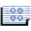 Vier schelpen - Blauw - Wit - Strepen Inductie beschermer vinyl 3mm klein -3d