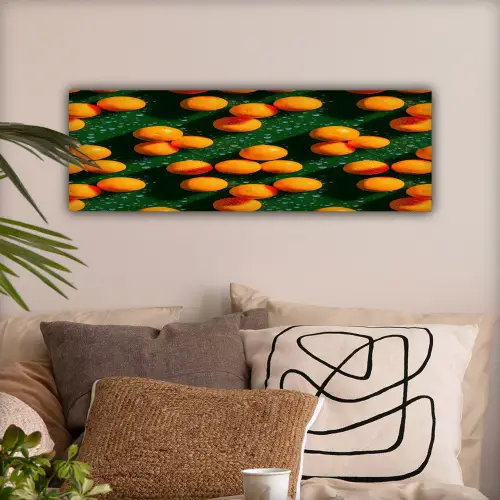 Mandarijn - Oranje - Druppels - Groen canvas 2cm klein 828 -sfeer1