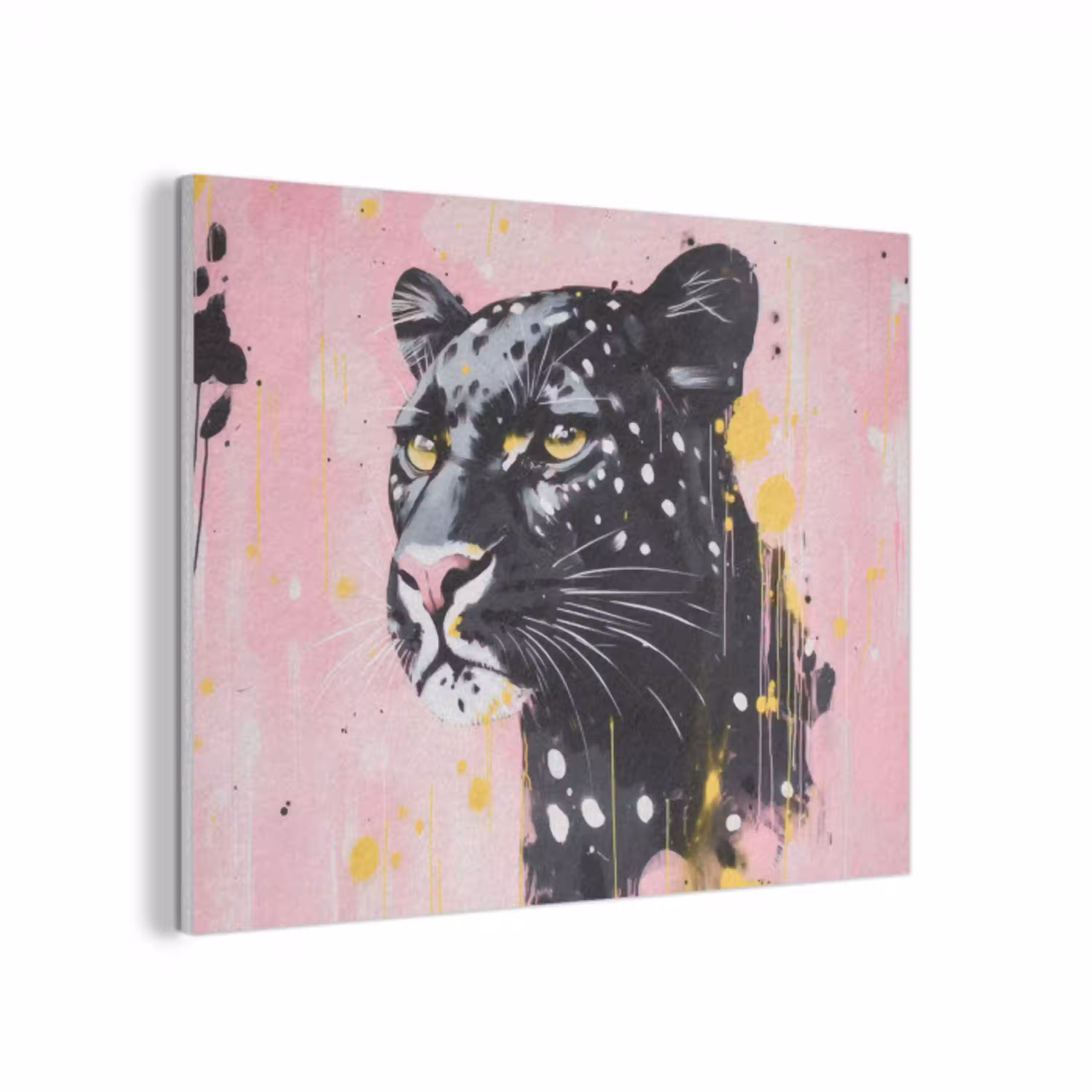 Zwart - Panter - Roze - Abstract PET vilt klein -3d