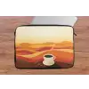 Koffie - Landschap - Oranje - Koffiebonen laptophoes neopreen klein -tafel