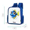 Blauwe vis met gele vinnen en vrolijke blik Kinderrugzak - Blauw middel -productfoto_formaten
