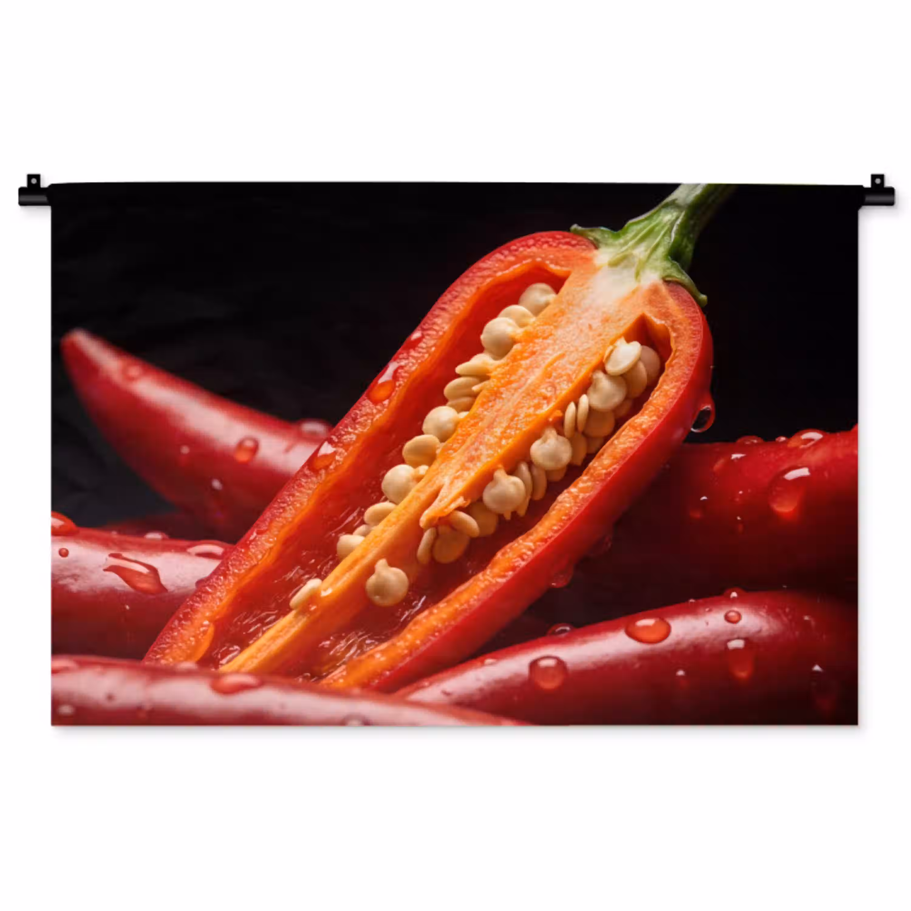 Chilipeper - Rood - Eten Wandkleed katoen middel -zz3d