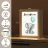 Olifant - Baby - Dieren - Blauwe ballon Light Box met kabel (Kinderlampje) klein -USP_NL