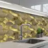 Modern - Geometrisch - Goud keuken achterwand 2 middel 871 -3d_schuin