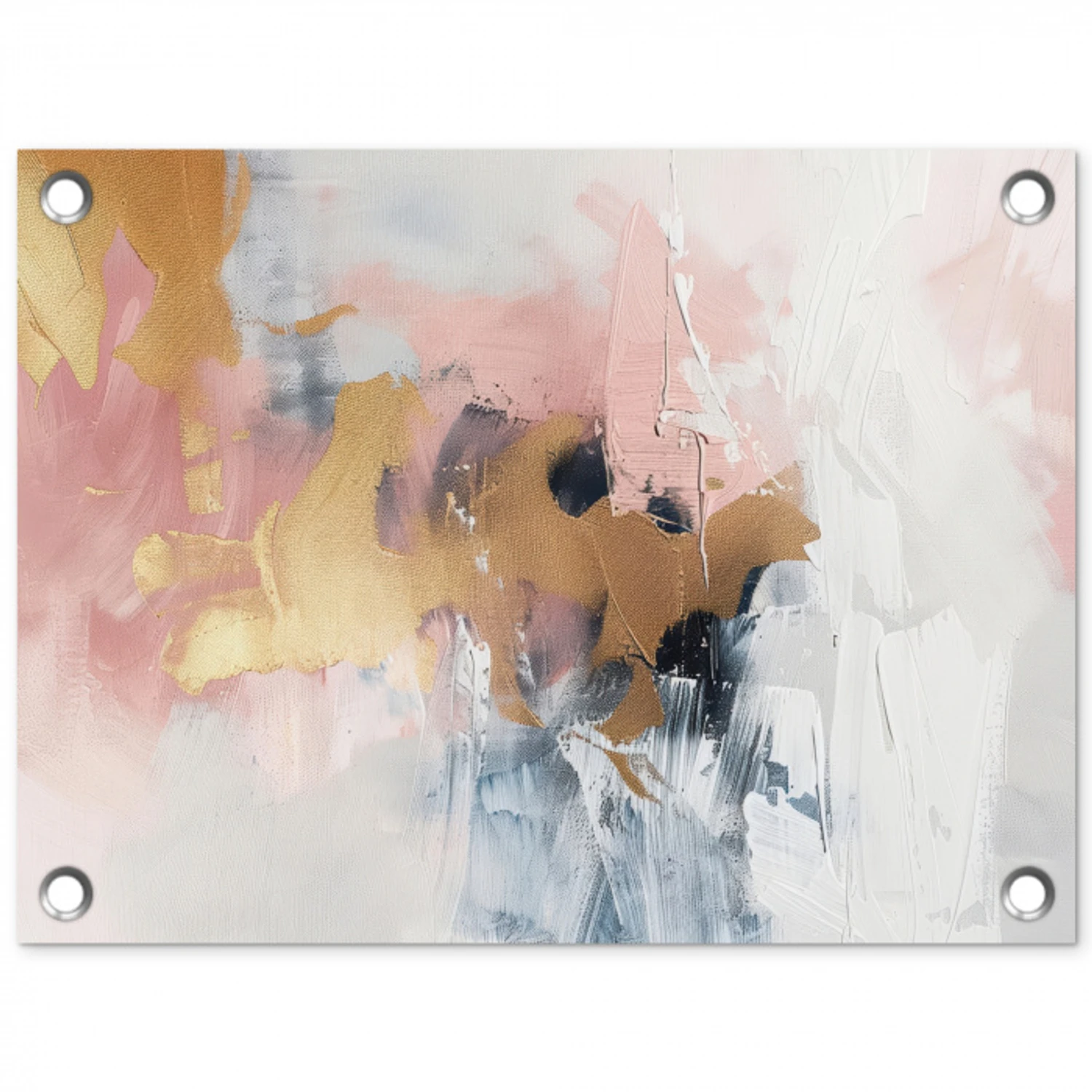 Abstract - Pastel kleuren - Goud - Modern - Aesthetic tuinposter los doek klein -3d