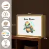 Schildpad - Waterverf - Kleuren - Dieren - Meisjes - Jongens Light Box met batterij (Wandlamp kind) middel -USP_websiteoverzichtNL