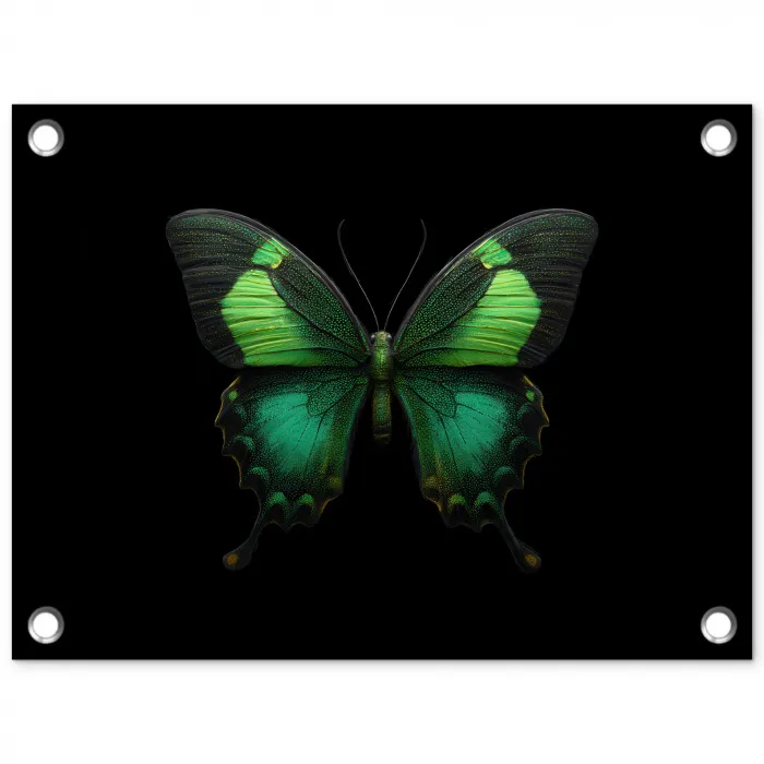 Vlinder - Groen - Opvallend tuinposter los doek klein -3d