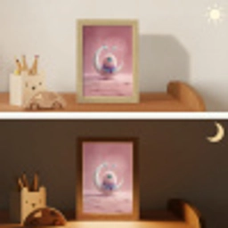 Maan - Monster - Roze Light Box met kabel klein -sfeer3_kind
