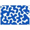 Vormen - Abstract - Blauw - Golven poster papier klein -3d