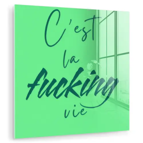 c'est la fucking vie - Groen - Penseelstijl plexiglas 5mm klein -zzzproduct_nieuw