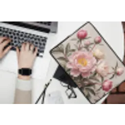 Pioenrozen - Boeket - Roze laptophoes neopreen klein -bureau