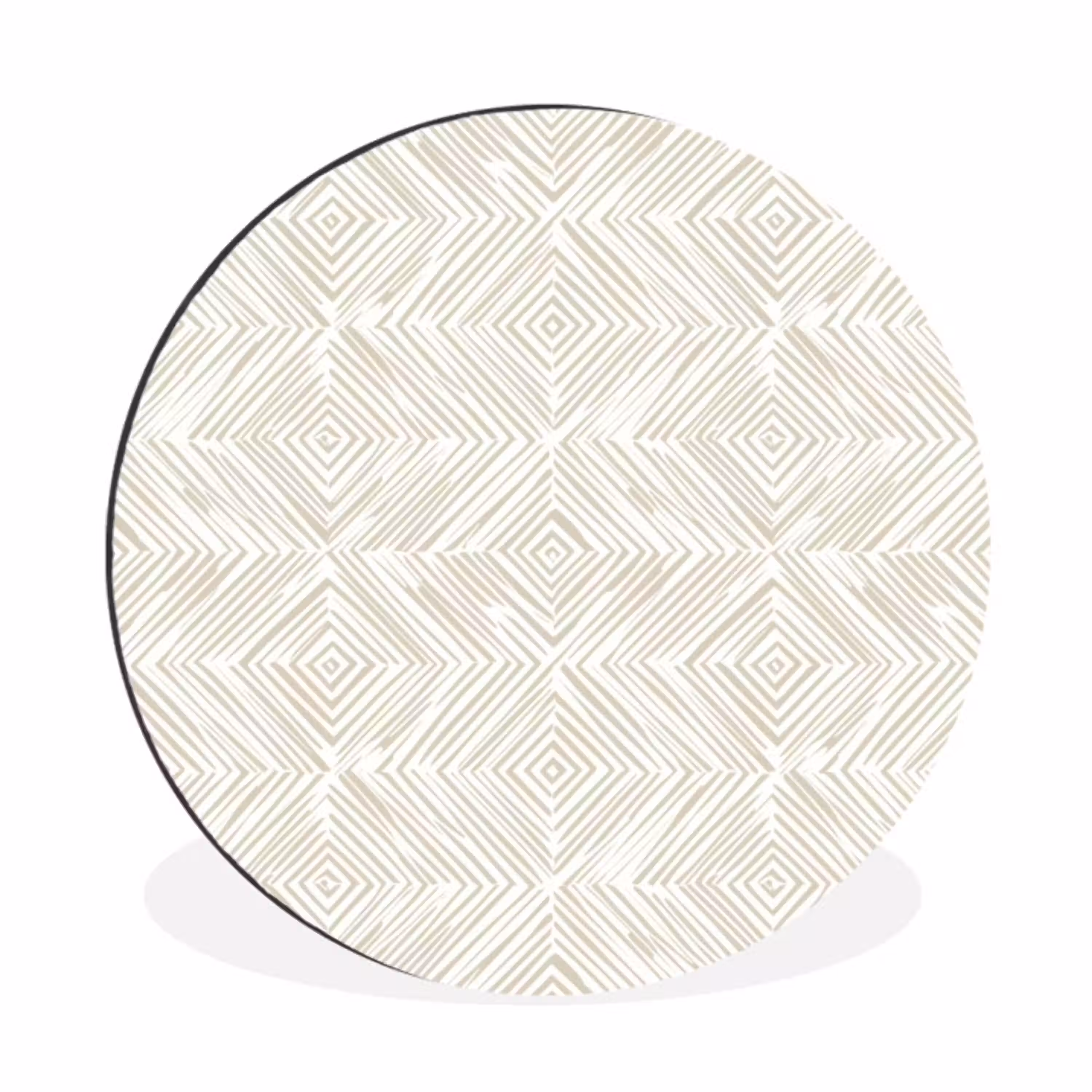 Abstract - Ruiten - Beige Wandcirkel aluminium klein 190 -3d