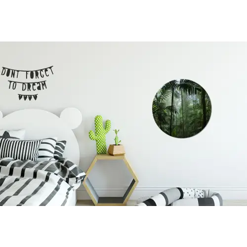 Regenwoud - Tropisch - Jungle - Bomen - Planten Wandcirkel aluminium klein -kinderkamer