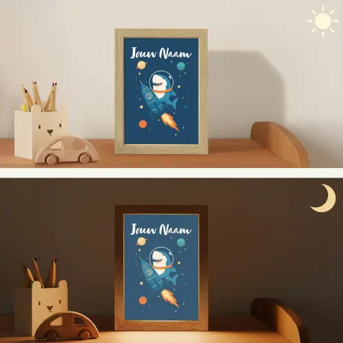 Raket - Haai - Ruimte Light Box met kabel (Kinderlampje) klein -sfeer3_kind