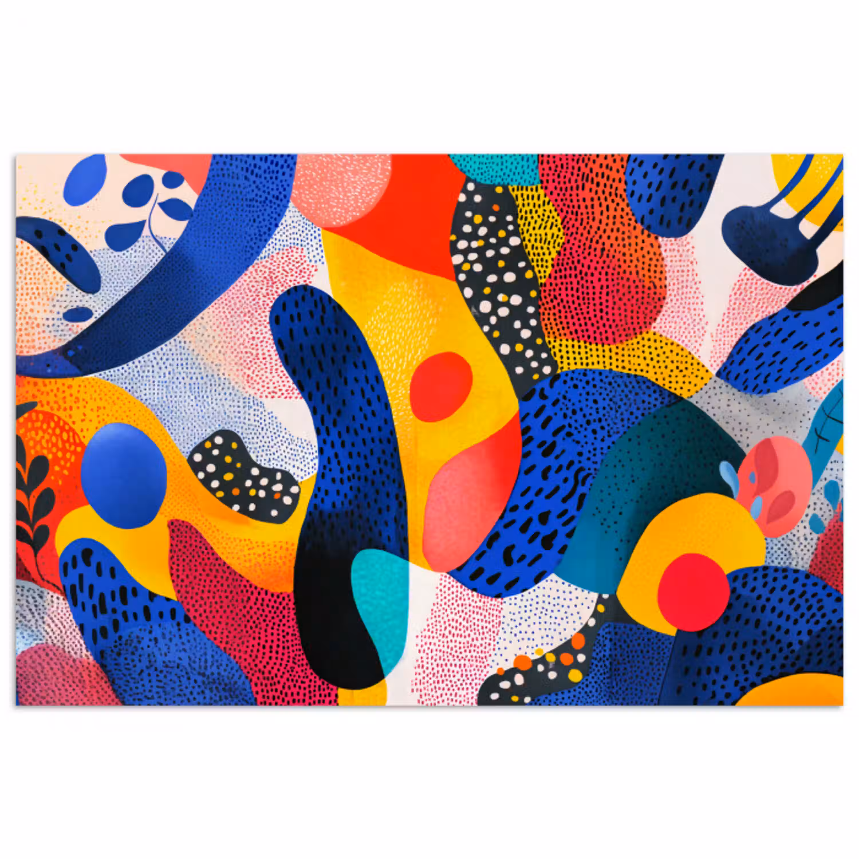 Vormen - Abstract - Stippels - Blauw poster papier klein -3d
