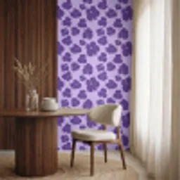Hibiscus - Bloemen - Paars Behang Vinyl klein 1060 -sfeer1